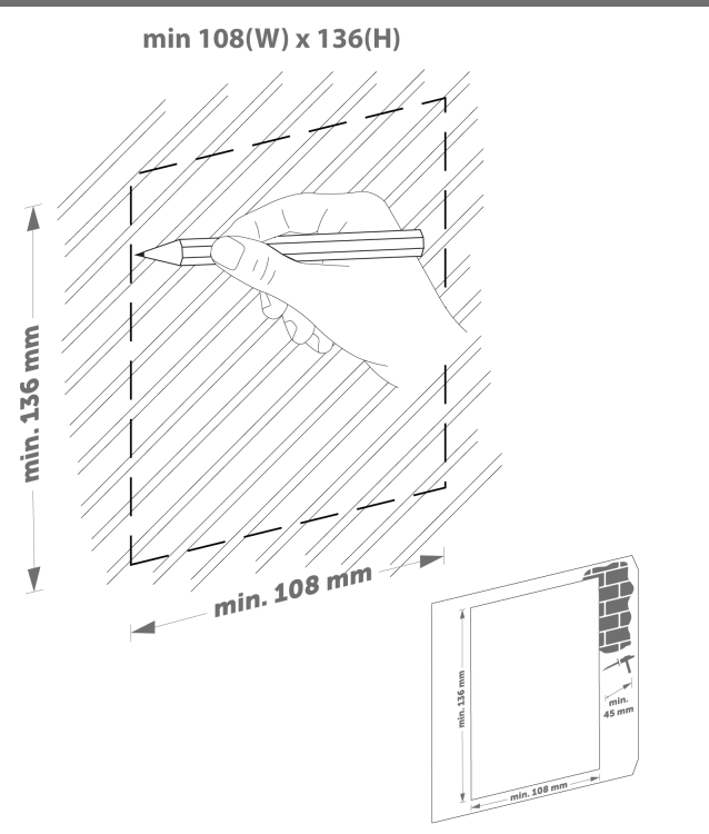 9155011 - Płyta czołowa do montażu podtynkowego dla 1 modułu - wymiarowanie.png