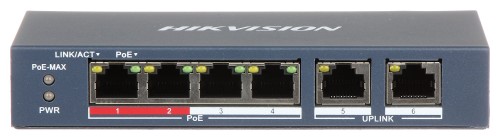 Switch PoE DS-3E0106P-E/M 6-PORTOWY Hikvision-1158108