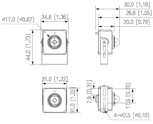 KAMERA IP IPC-HUM4231S-L4-0280B-S3 PINHOLE - 1080p 2.8mm DAHUA-1362269