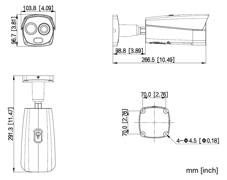 HYBRYDOWA KAMERA TERMOWIZYJNA IP TPC-BF2241-TB7F8-S2 7.0mm - 960p, 8.0mm - 4Mpx DAHUA-1517613