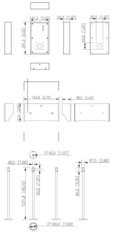 OSŁONA PRZECIWDESZCZOWA Z PIONOWYM SŁUPKIEM VTM51R2 DAHUA-1322475
