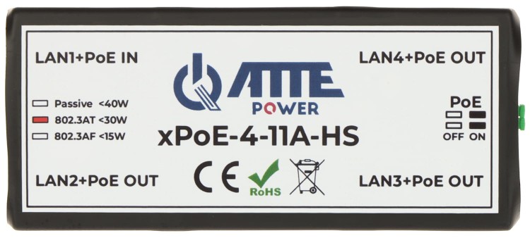 SWITCH POE, EXTENDER XPOE-4-11A-HS 4-PORTOWY ATTE-1329022