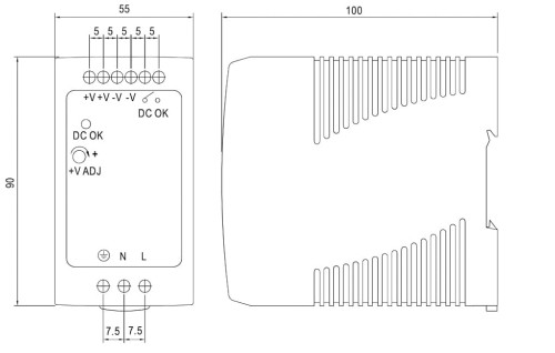 ZASILACZ IMPULSOWY MDR-100-48 MEAN WELL-1332174