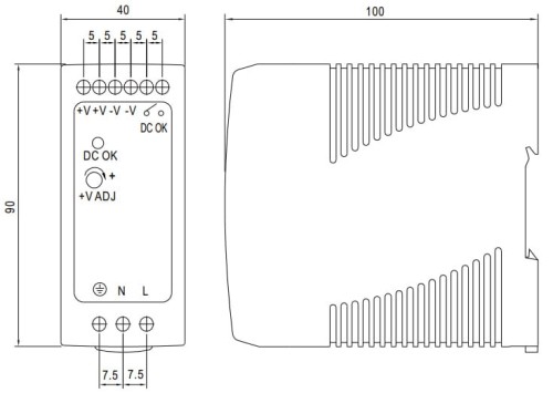 ZASILACZ IMPULSOWY MDR-40-48 MEAN WELL-1332168