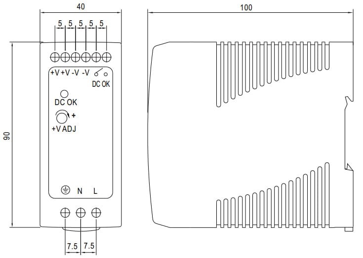ZASILACZ IMPULSOWY MDR-40-48 MEAN WELL-1332168