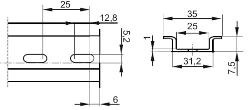 SZYNA MONTAŻOWA PERFOROWANA A19-TS-35-C-1338803
