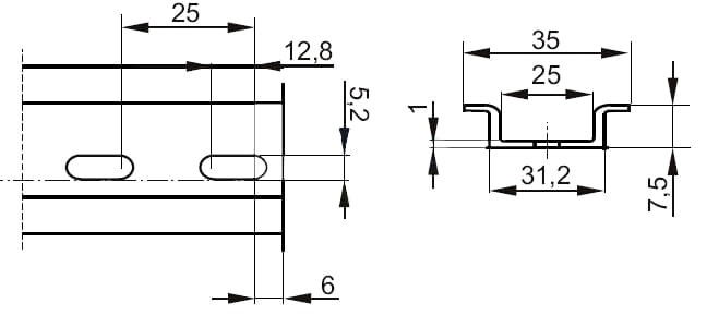 SZYNA MONTAŻOWA PERFOROWANA A19-TS-35-C-1338803
