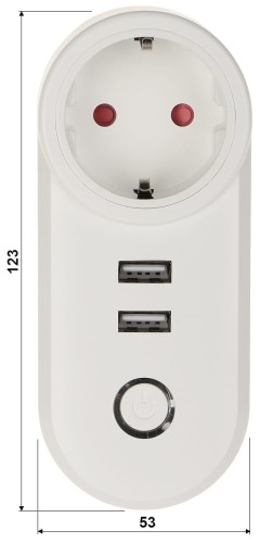 INTELIGENTNE GNIAZDO ELEKTRYCZNE ATLO-P1U2-TUYA Wi-Fi, Tuya Smart-1320174