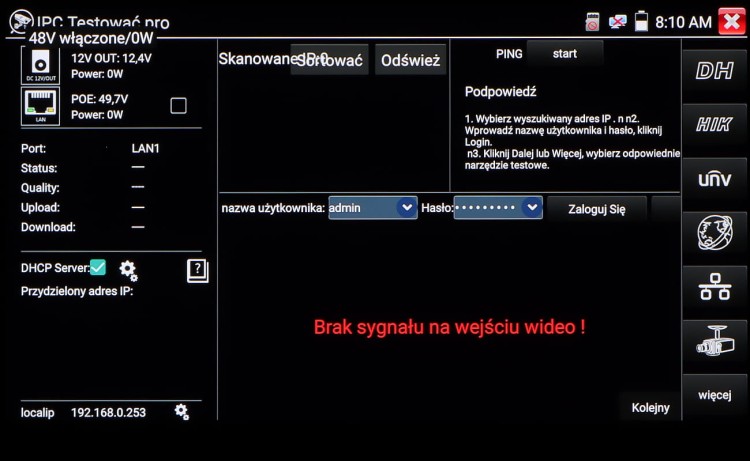 WIELOFUNKCYJNY TESTER CCTV CS-H7-50H-1328772
