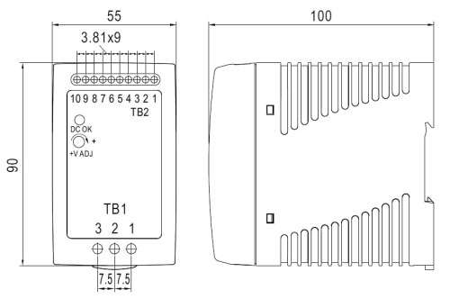 ZASILACZ BUFOROWY IMPULSOWY DRC-100A-1349225