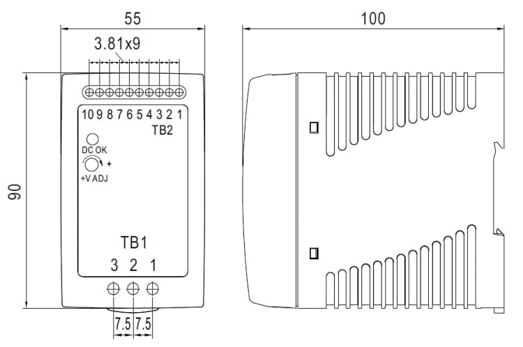 ZASILACZ BUFOROWY IMPULSOWY DRC-100A-1349225