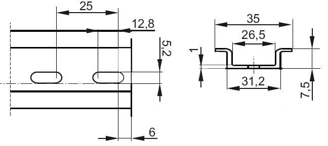 SZYNA MONTAŻOWA PERFOROWANA TS-35-1353597