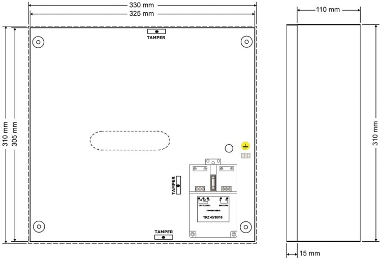 OBUDOWA DO PŁYT CENTRAL ALARMOWYCH AWO-213 PULSAR-1344267