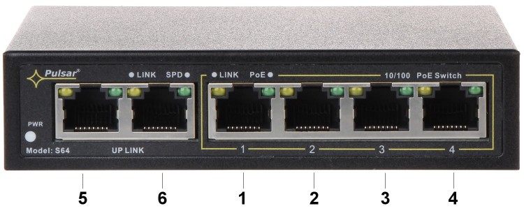 SWITCH POE S-64 4-PORTOWY PULSAR-1344349