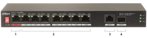 SWITCH POE PFS3110-8ET1GT1GF-96 8-PORTOWY SFP DAHUA-1561043