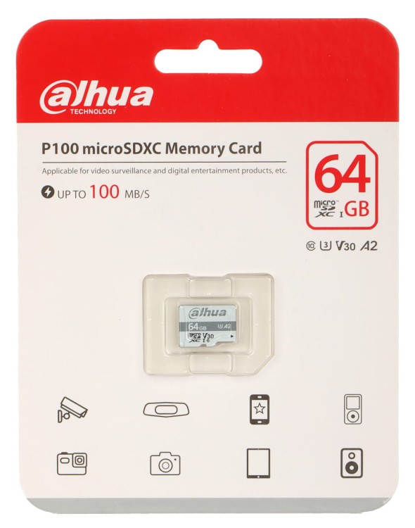 KARTA PAMIĘCI TF-P100/64GB microSD UHS-I, SDXC 64GB DAHUA-1545607