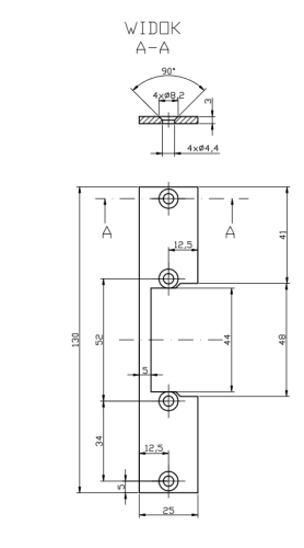 Płaskownik HARTTE OK-P2 krótki, S, 3mm, STC, otwarty-1495077