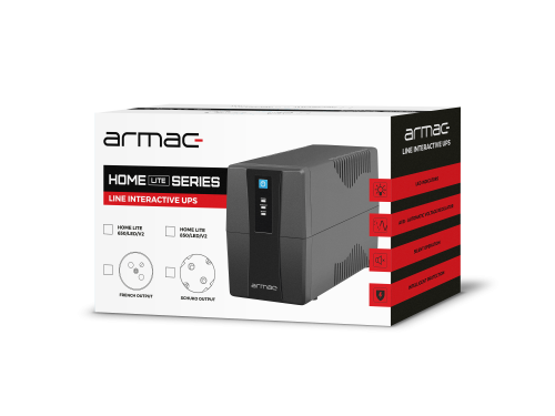 UPS ARMAC HOME LITE HL/650E/LED/V2 LINE-INTERACTIVE 650VA 2X 230V PL LED-1612085