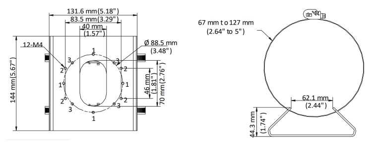 UCHWYT NA SŁUP DS-1275ZJ-S-SUS Hikvision-1664787