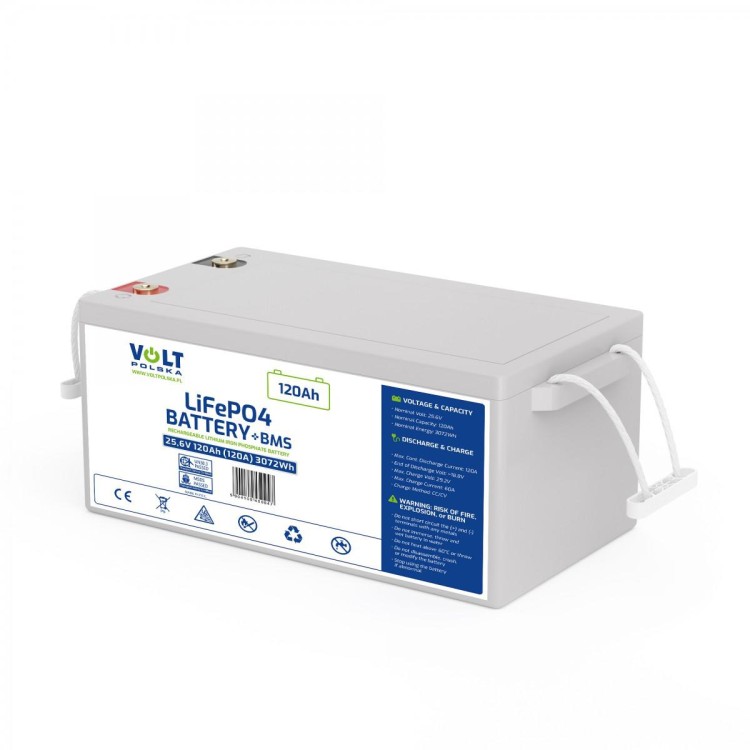 AKUMULATOR VOLT POLSKA LITOWO-ŻELAZOWO-FOSFORANOWY LiFePO4 24V 120Ah 120A-1677156