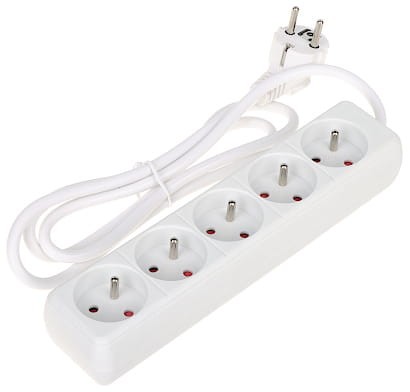LISTWA ZASILAJĄCA PR-1.5M-5G/W (5 GNIAZD) 1.3m-1568111