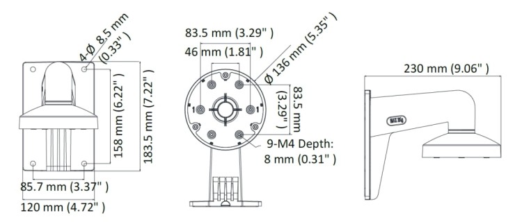 UCHWYT KAMERY DS-1473ZJ-135 Hikvision-1682804