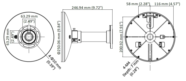 UCHWYT SUFITOWY KAMERY DS-1661ZJ-6D Hikvision-1682743