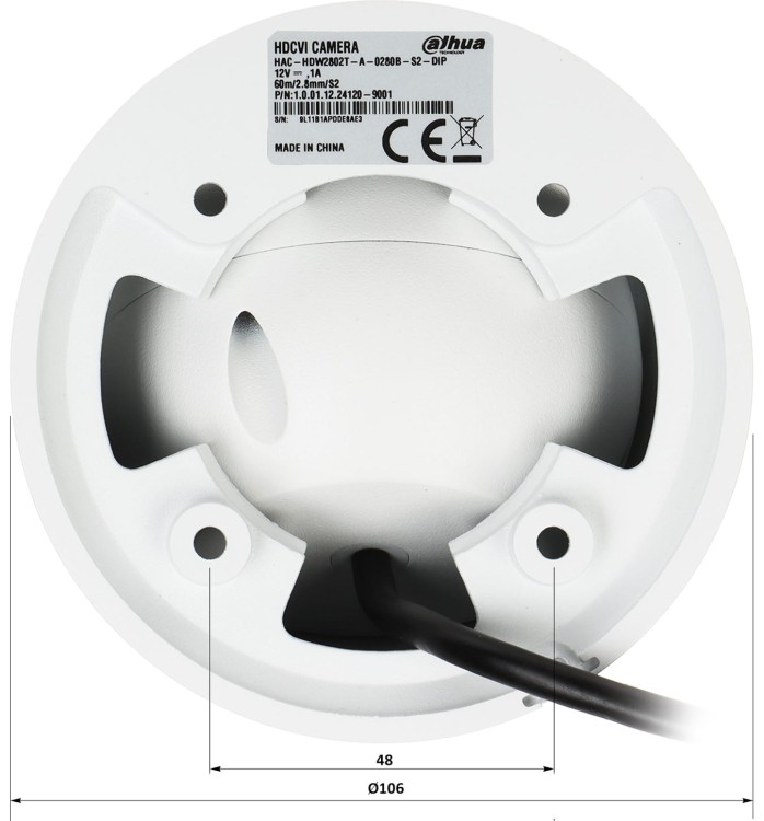 KAMERA AHD, HD-CVI, HD-TVI, PAL HAC-HDW2802T-A-0280B-S2-DIP - 8.3Mpx, 4K UHD 2.8mm DAHUA-1672573