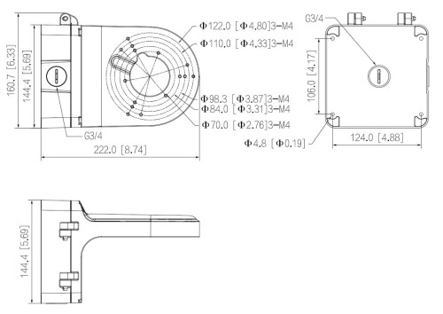 UCHWYT DO KAMER KULISTYCH PFB206W DAHUA-1648341