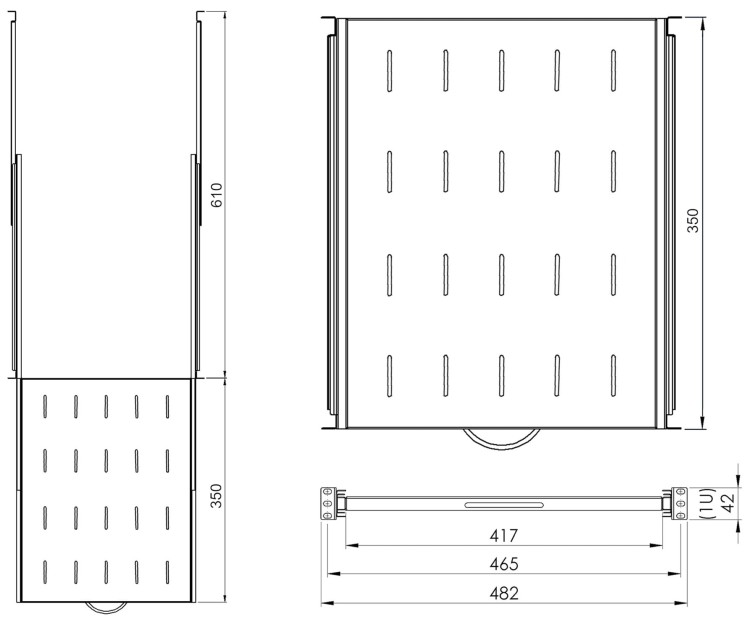 PÓŁKA WYSUWANA RSR19-1U-350B-1683690