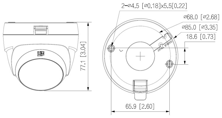 KAMERA AHD, HD-CVI, HD-TVI, PAL HAC-T1A21-U-0280B - 1080p 2.8mm DAHUA-1700626