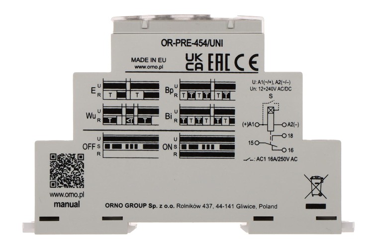 MODUŁ PRZEKAŹNIKA CZASOWEGO OR-PRE-454/UNI ORNO-1629299