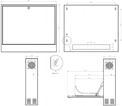 SZAFA RACK WISZĄCA CR19-2U-130-B-1683786