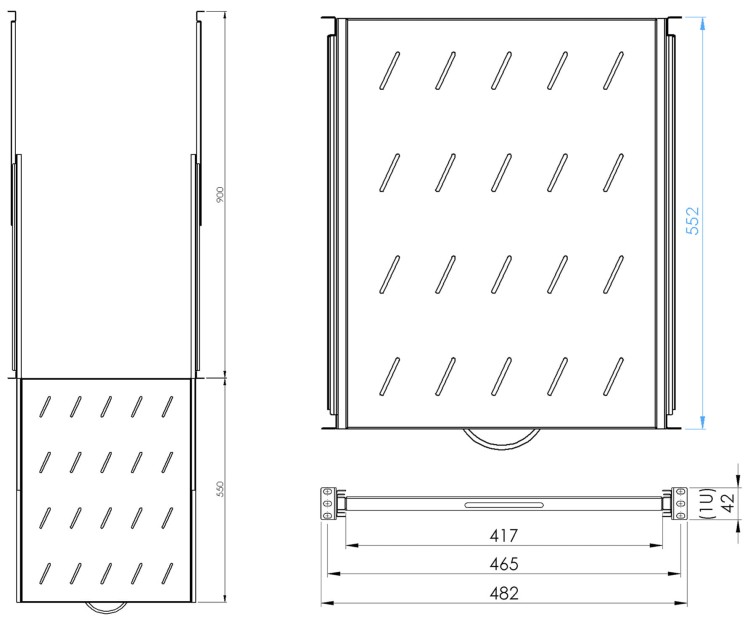 PÓŁKA WYSUWANA RSR19-1U-550B-1683756