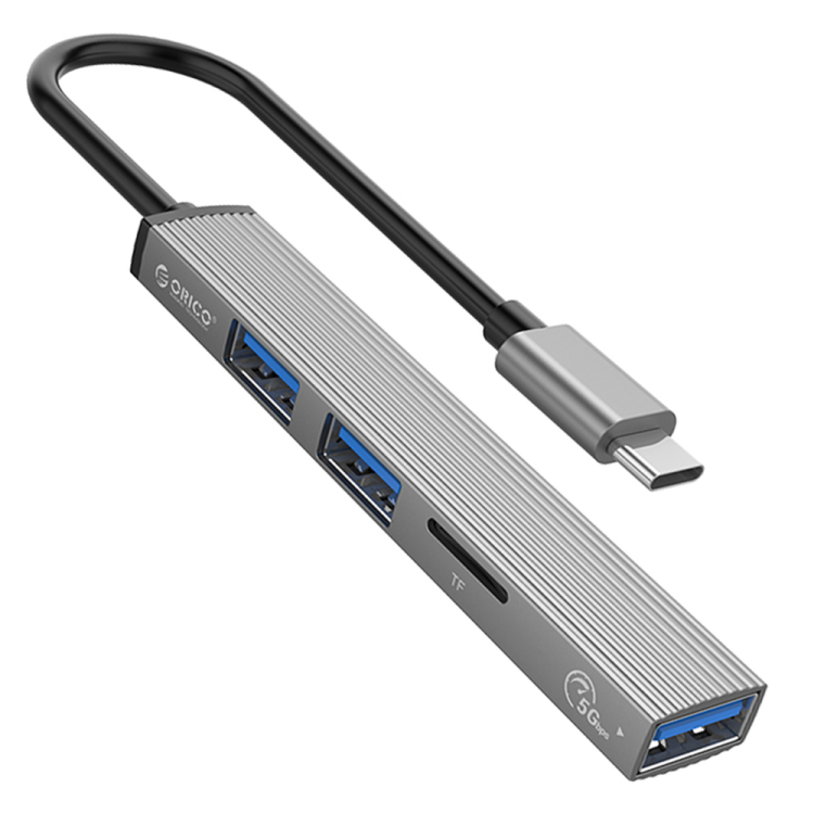 Orico Hub USB-C 3xport USB-A, czytnik microSD, alu-1357687
