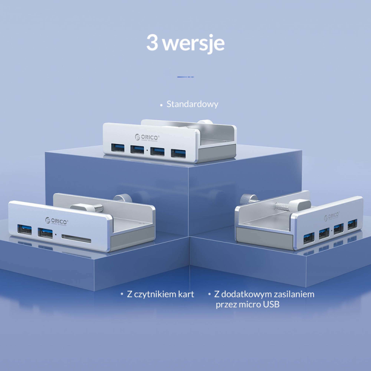 Orico Hub USB biurkowy 4 porty USB-A 5Gbps-1277639