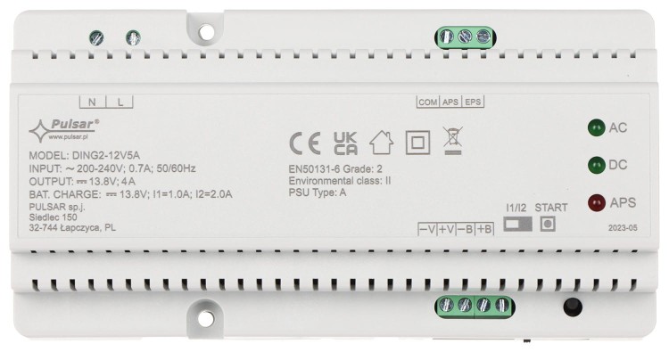 ZASILACZ BUFOROWY IMPULSOWY DING2-12V5A PULSAR-1628816