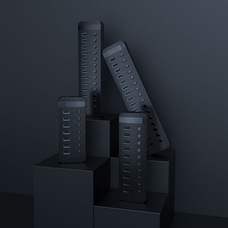 Orico Aktywny hub 13*USB-A 5Gbps BC 1.2 60W czarny-1639149