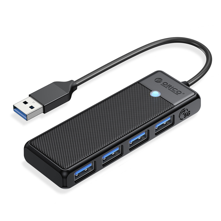 Orico Hub USB-A 4 porty USB-A 3.0 5Gbps czarny-1637615