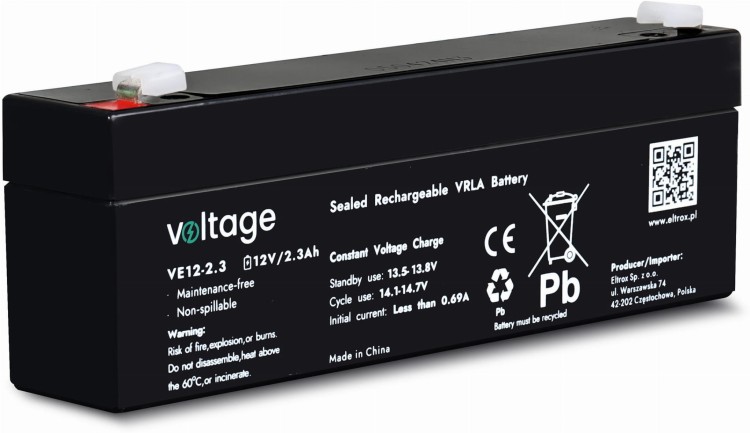 Akumulator AGM Voltage 12V 2,3Ah VE12-2.3 (Żywotność 6-9 lat)-1761905