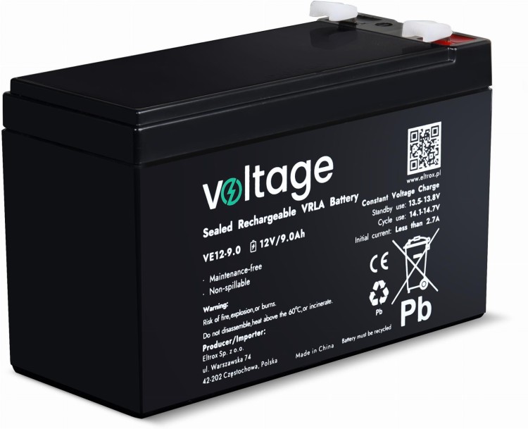 Akumulator AGM Voltage 12V 9Ah VE12-9.0 (Żywotność 6-9 lat)-1761920