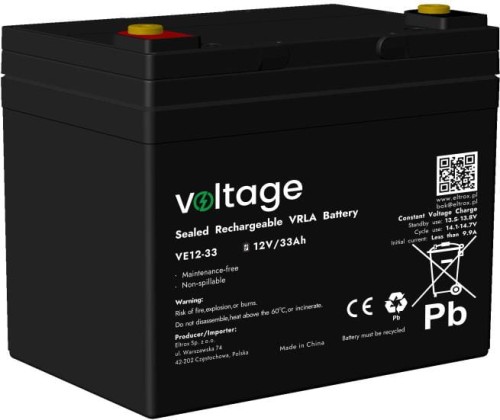 Akumulator AGM Voltage 12V 33Ah VE12-33 (Żywotność 6-9 lat)-1707812