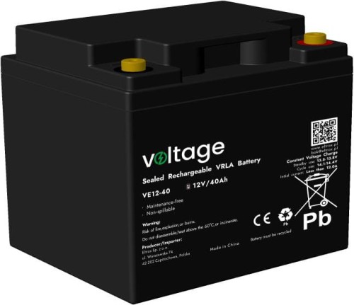 Akumulator AGM Voltage 12V 40Ah VE12-40 (Żywotność 6-9 lat)-1707811