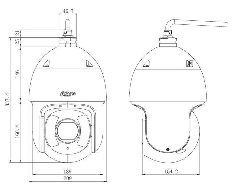 KAMERA IP SZYBKOOBROTOWA SD6CE445GB-HNR WizSense - 4Mpx 3.95... 177.7mm DAHUA-1769135