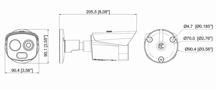 HYBRYDOWA KAMERA TERMOWIZYJNA IP TPC-BF1241-B3F4-DW-S8 3.5mm - 960p, 4mm - 4Mpx DAHUA-1771103