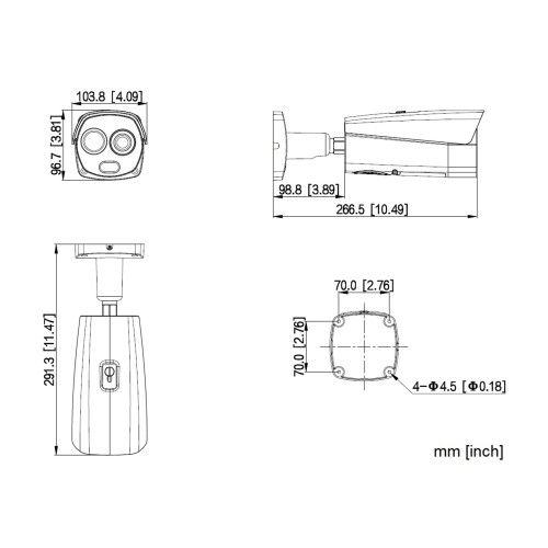 HYBRYDOWA KAMERA TERMOWIZYJNA IP TPC-BF2241-B7F8-DW-S2 7.0mm - 960p, - 4Mpx 8.0mm DAHUA-1706357