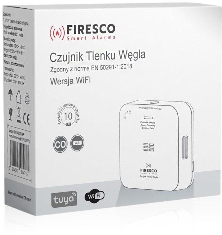 Zestaw czujników FIRESCO czujnik czadu + dymu z WiFi -1689104