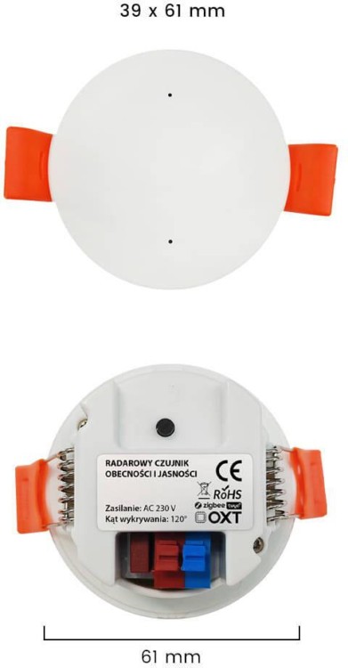 OXT Czujnik radar obecności jasności 230V WiFi TUYA T150-1803654