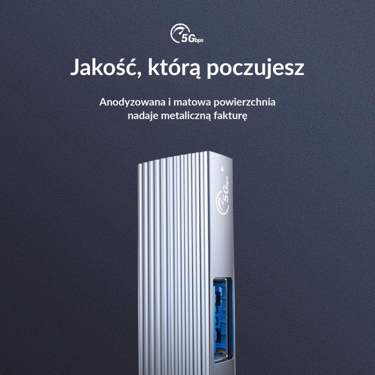 Orico Hub USB-C, USB-A 5Gbps, 3*USB-A 2.0, aluminiowy-1783090