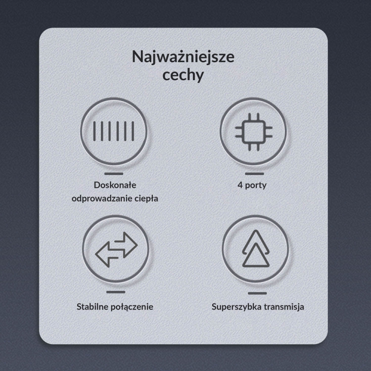 Orico Hub USB-C, USB-A 5Gbps, 3*USB-A 2.0, aluminiowy-1783088